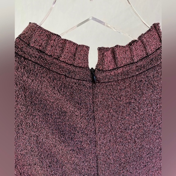 Parker Mace Dragonfruit Pink Metallic Knit Sheath Dress Size L - Picture 5 of 7